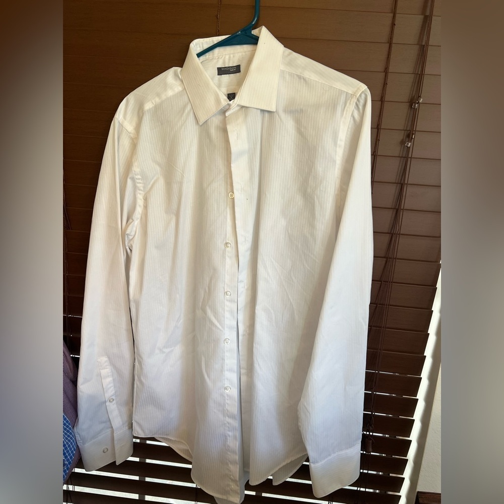 Madison White Dress Shirt for Men